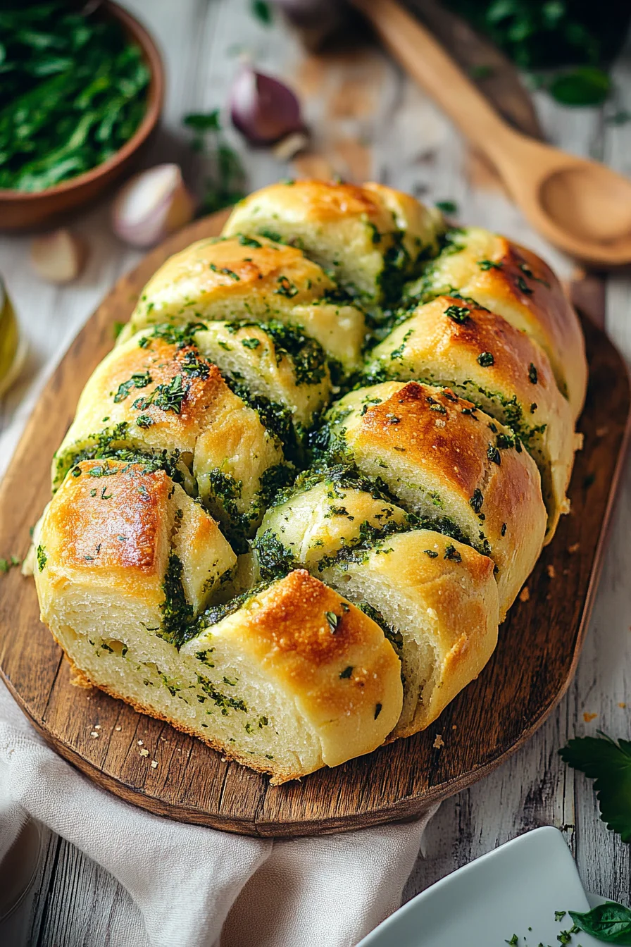 Bärlauch-Faltenbrot mit Kräuterbutter (Zupfbrot) 5 Bärlauch-Faltenbrot
