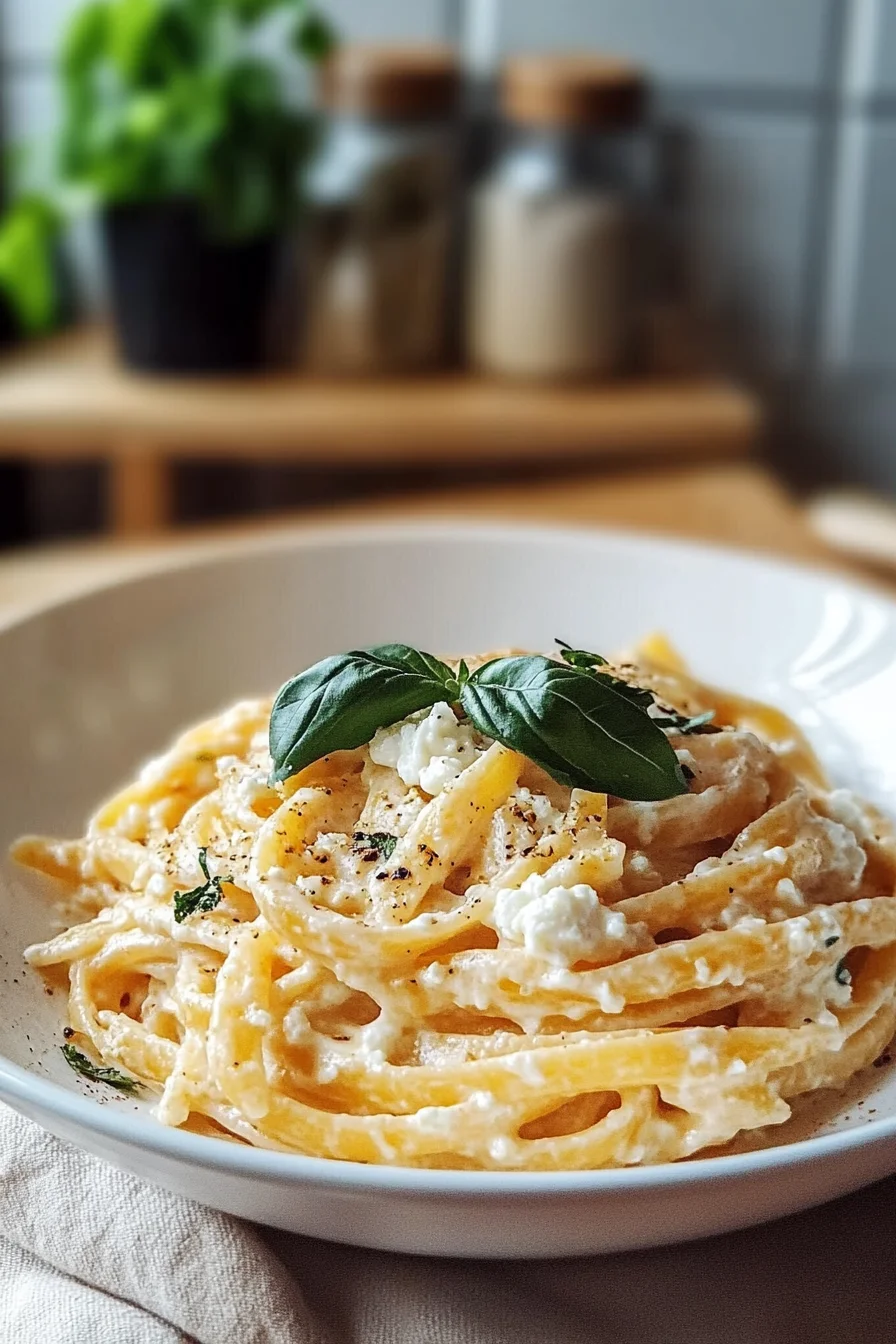 Protein Nudeln mit Hüttenkäse