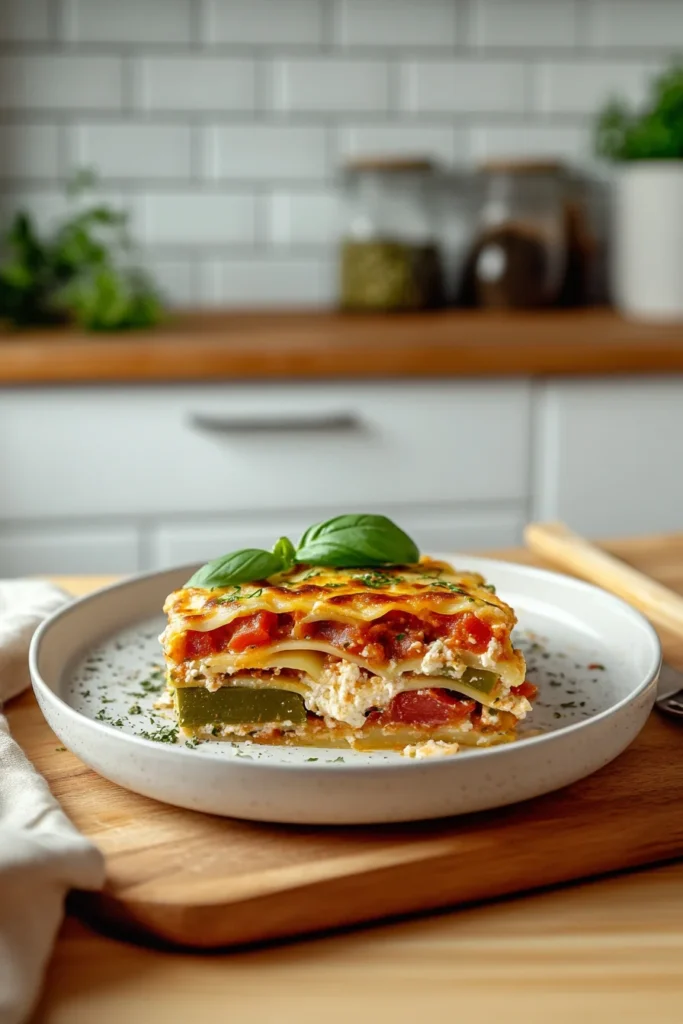Vegetarische Lasagne mit Ricotta und Spinat