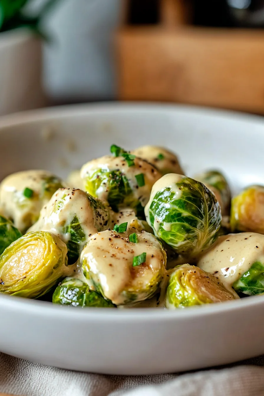 Rosenkohl in Frischkäse-Senfsauce – cremig & würzig kombiniert mit dem nussigen Geschmack von Rosenkohl 4 Rosenkohl in Frischkäse-Senfsauce – cremig & würzig kombiniert mit dem nussigen Geschmack von Rosenkohl