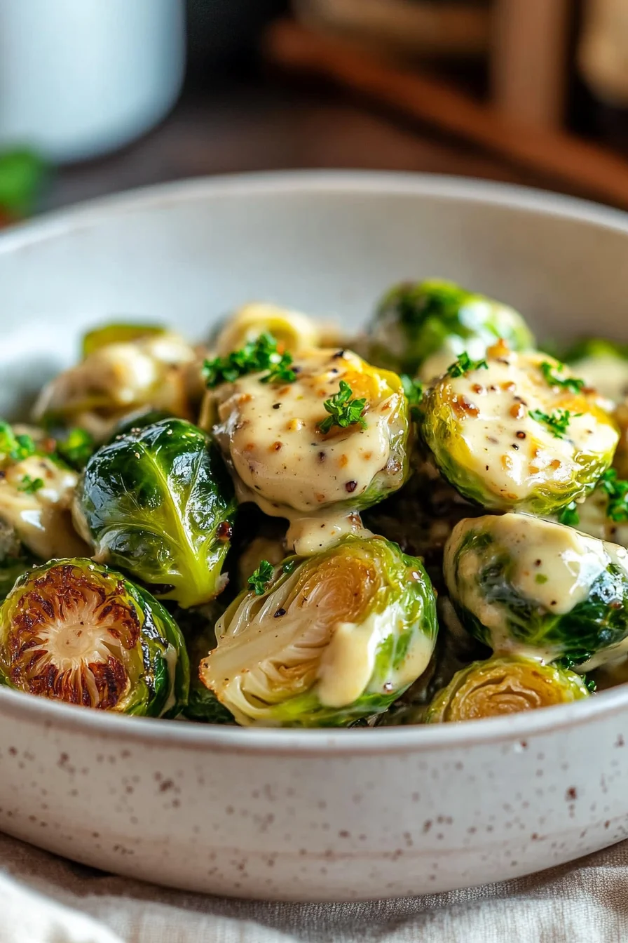 Rosenkohl in Frischkäse-Senfsauce – cremig & würzig kombiniert mit dem nussigen Geschmack von Rosenkohl 6 Rosenkohl