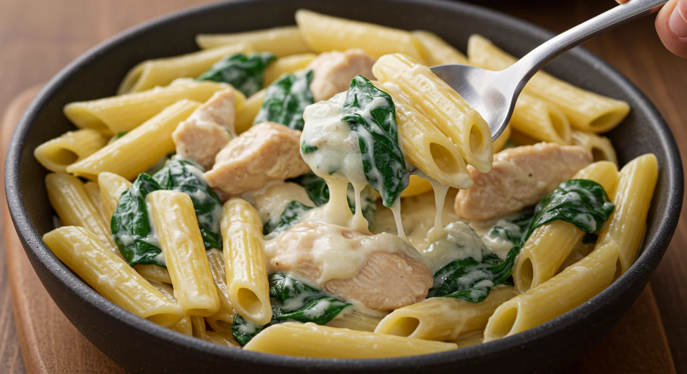 Frischkäse-Spinat-Hähnchen-Pasta: Druckversion