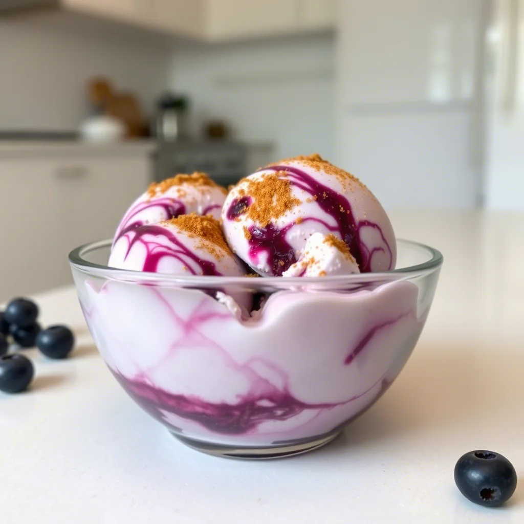 Frozen Greek Yogurt mit Banane & Blaubeeren – Einfach & Erfrischend