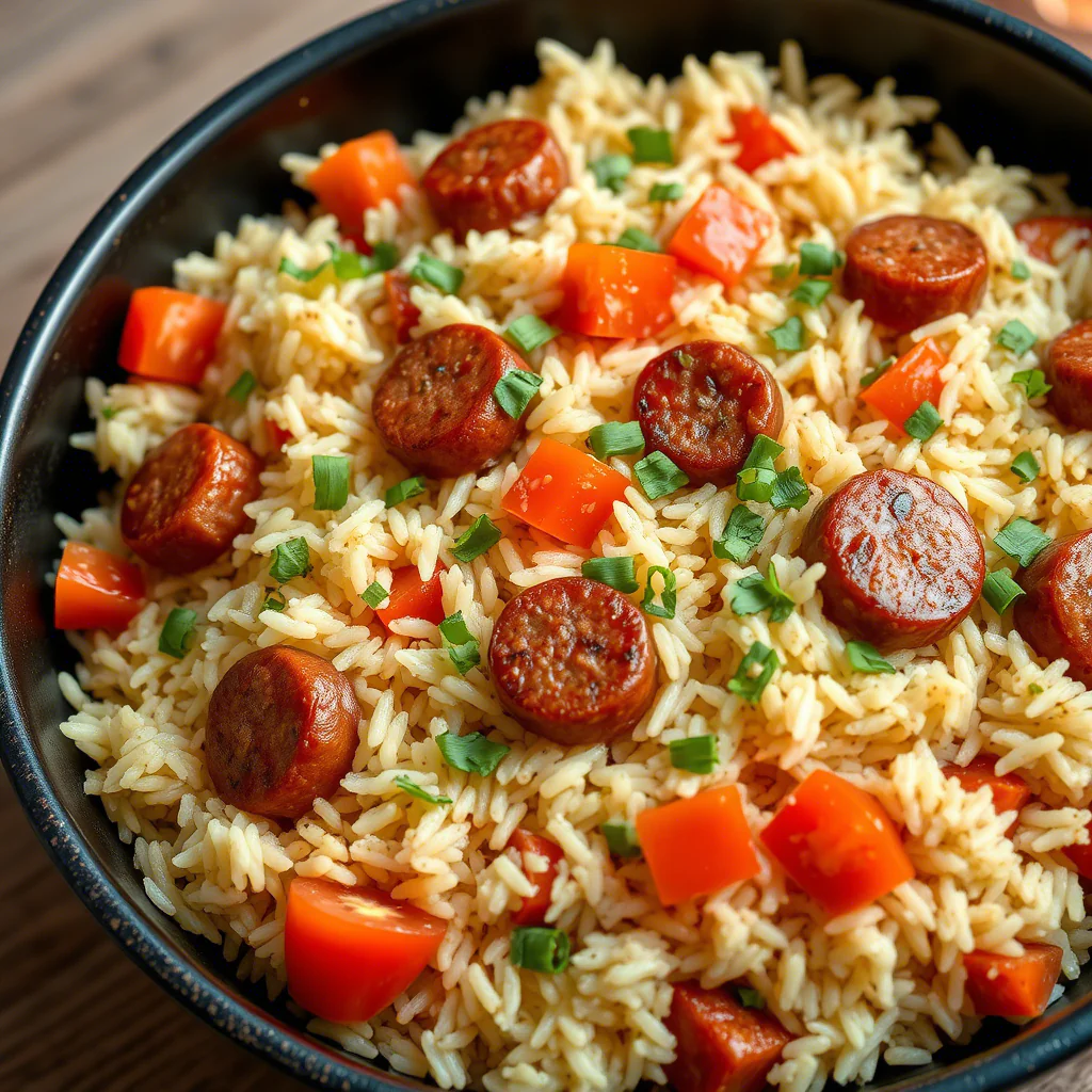 Wurst-Reis-Pfanne: Dein schnelles & herzhaftes Feierabendgericht!