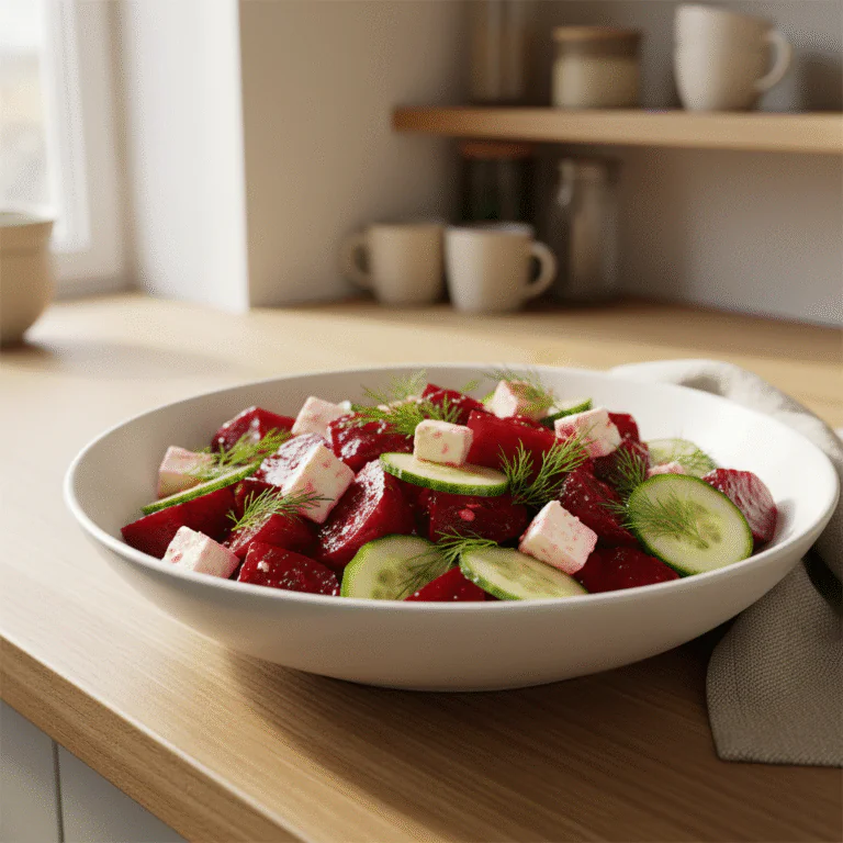 Rote-Bete-Salat mit Feta, Gurken und Dill – Ein erfrischender Salat für jede Jahreszeit