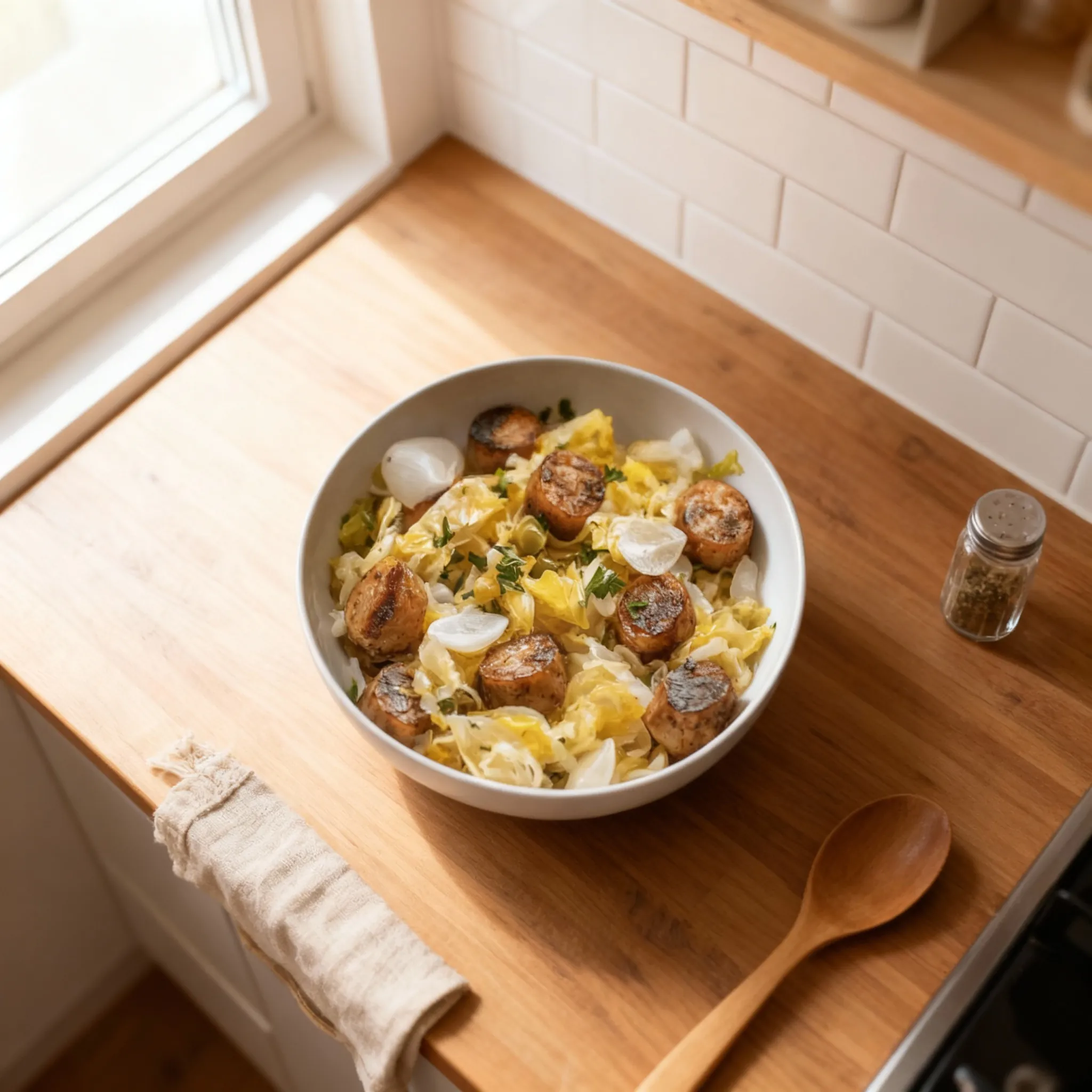 Wurst und Kohl Pfannengericht - Das Perfekte Deftige Familiengericht