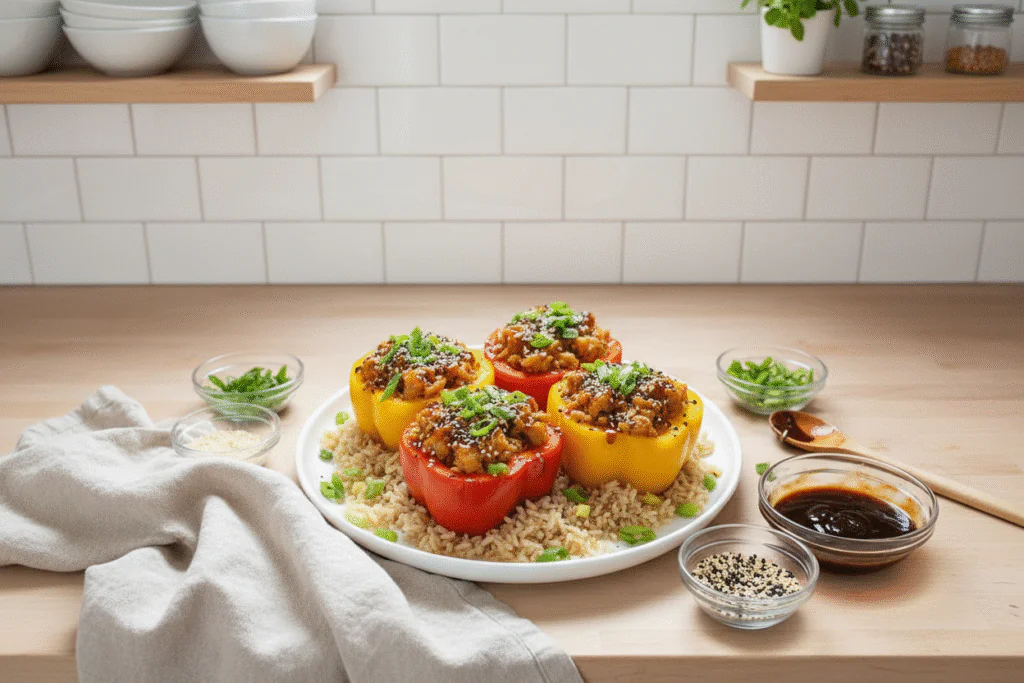 Gefüllte Paprika Hähnchen – Teriyaki Ananas Rezept