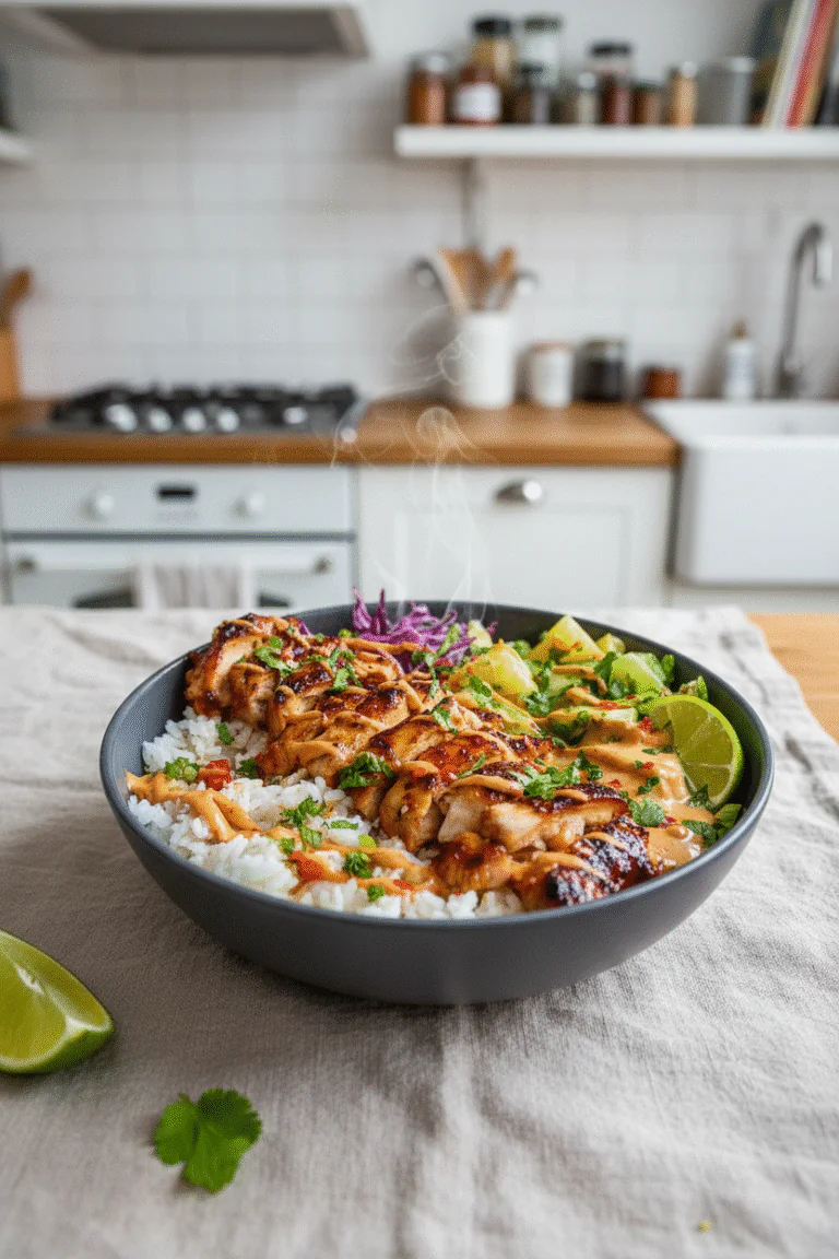 Sweet Chili Hähnchen Bowl – Schnelles Feierabend-Rezept in 30 Minuten