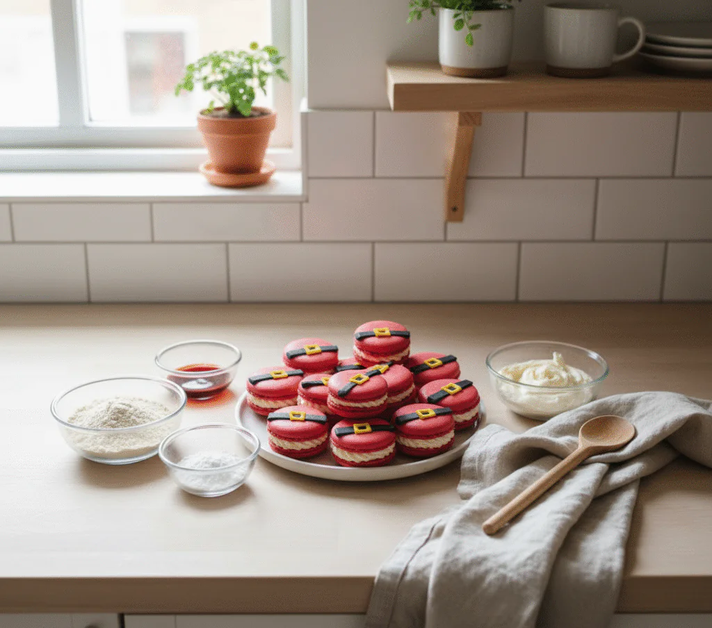 Weihnachts Macarons als Santa Belt – Festlich & Beeindruckend rezept