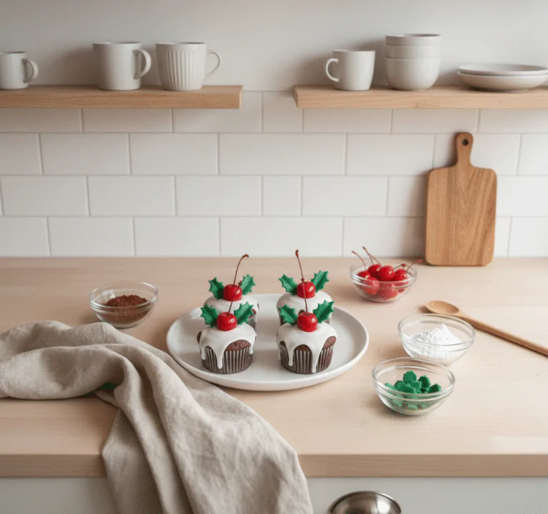 Weihnachtspudding Cupcakes mit Vanilleglasur – Festlich & Einfach rezepte