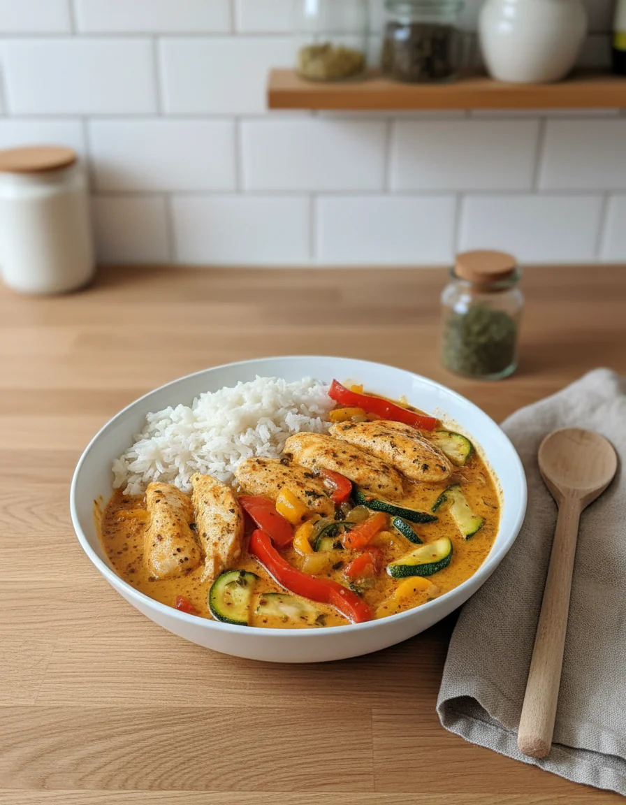 Hähnchen mit Zucchini-Spaghetti und Pesto 1 Gefüllte Zucchini mit Quinoa und Gemüse