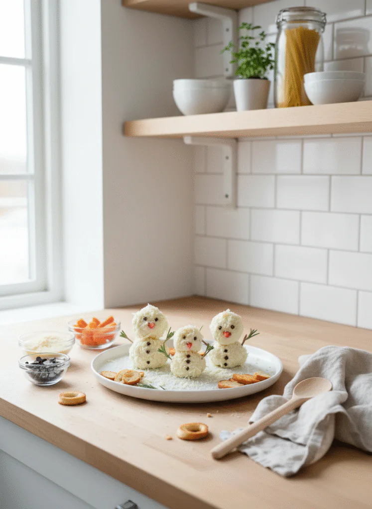 Frischkäse Schneemann Rezept – Der Hingucker für dein Weihnachtsbuffet
