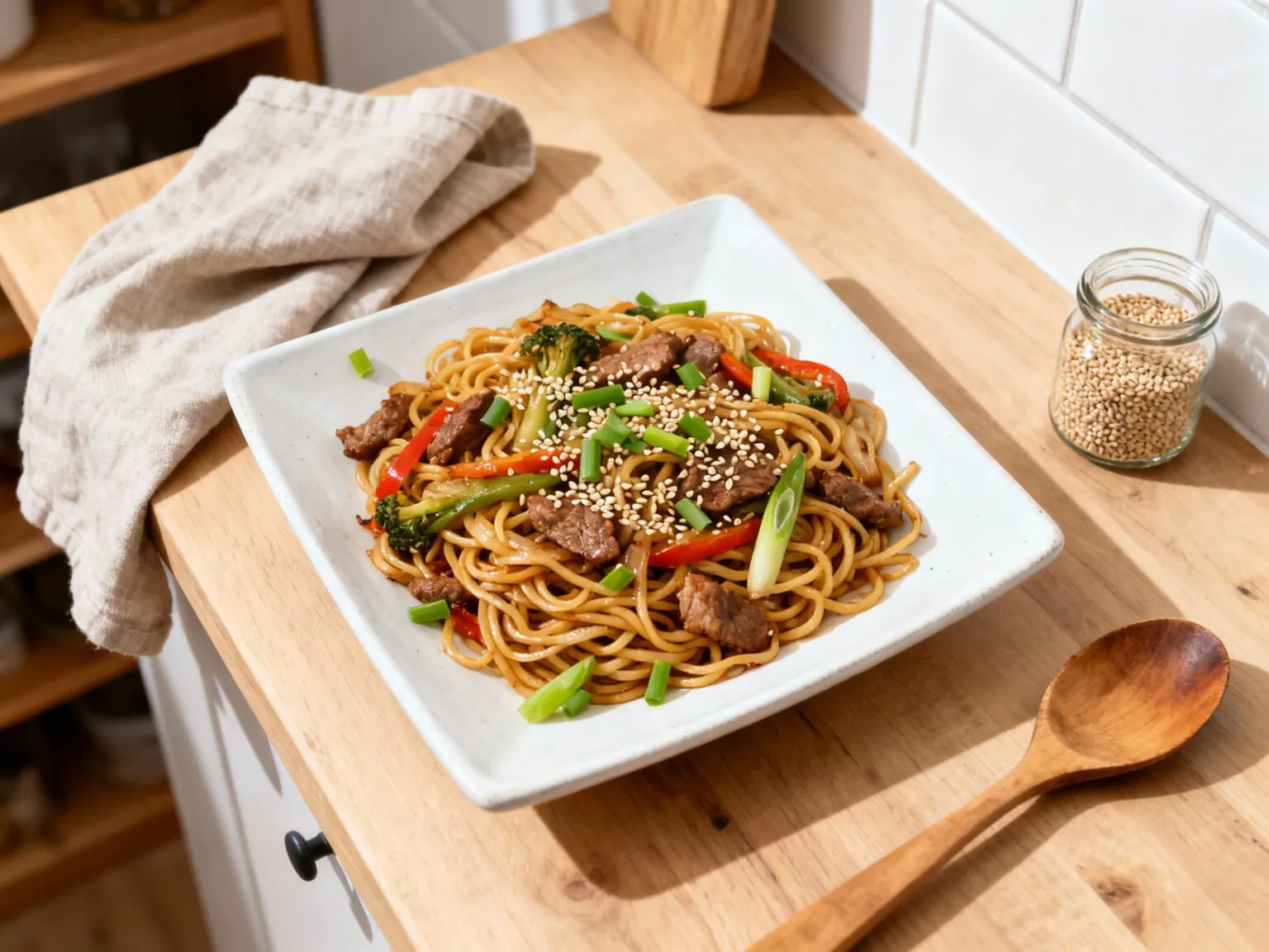 Gebratene Asia Nudeln Rezept Einfach & Schnell in 20 Minuten