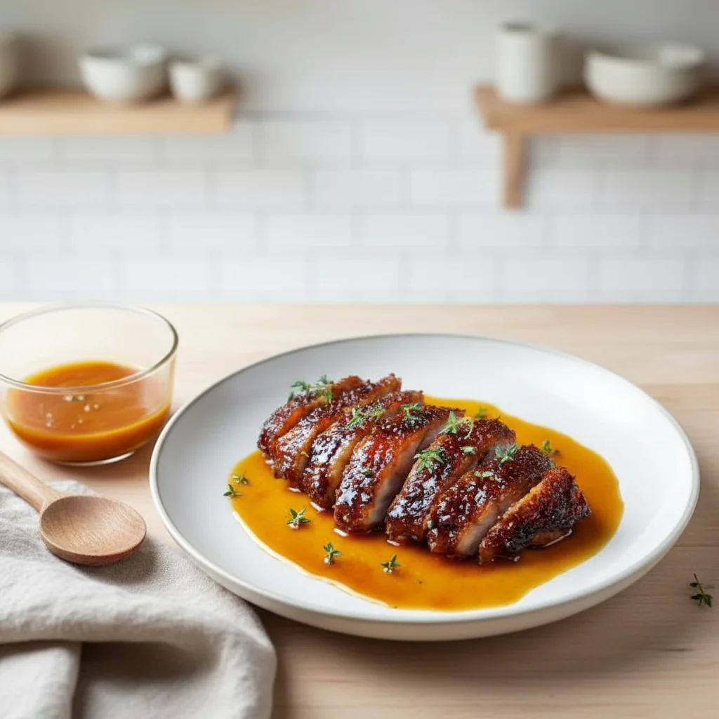 Gebratene Entenbrust mit Orangensauce – So gelingt die knusprige Haut