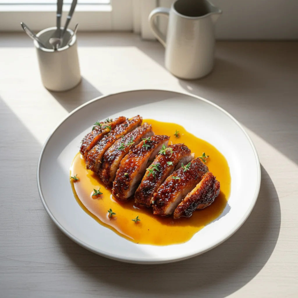 Gebratene Entenbrust mit Orangensauce – So gelingt die knusprige Haut