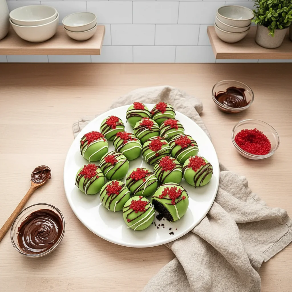 Grinch Oreo Kugeln Rezept – Die besten No-Bake Plätzchen für Weihnachten