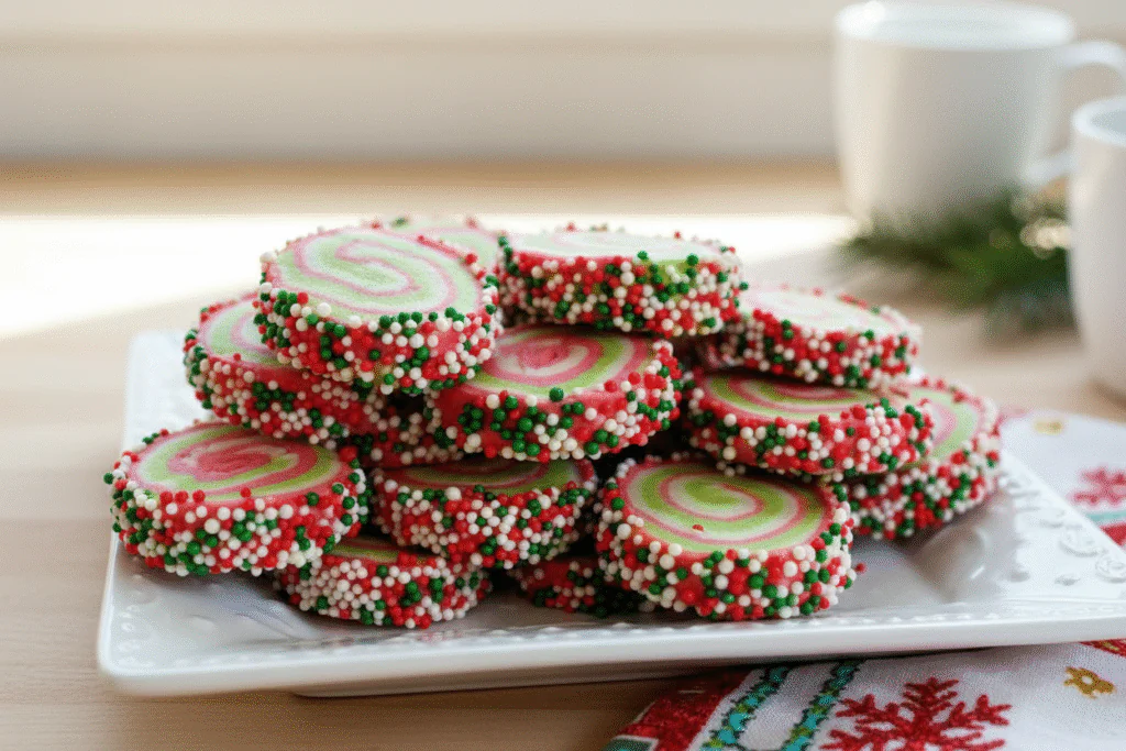 Grinch Swirl Kekse Rezept Einfach – Bunte Weihnachtsplätzchen in 90 Min