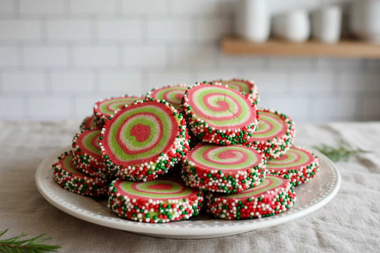Grinch Swirl Kekse Rezept Einfach – Bunte Weihnachtsplätzchen in 90 Min
