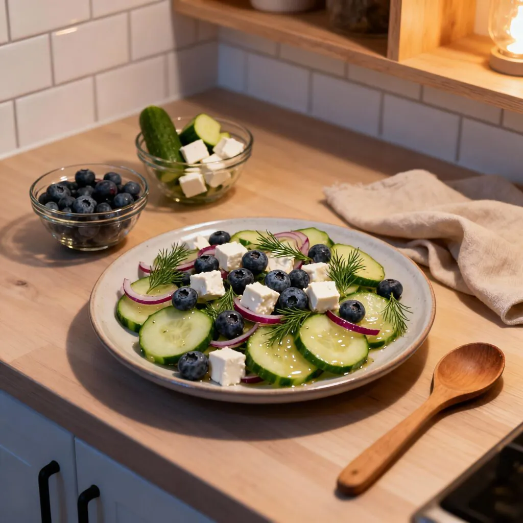 Gurken Blaubeer Salat Rezept Einfach – Erfrischend Lecker in 15 Minuten rezept