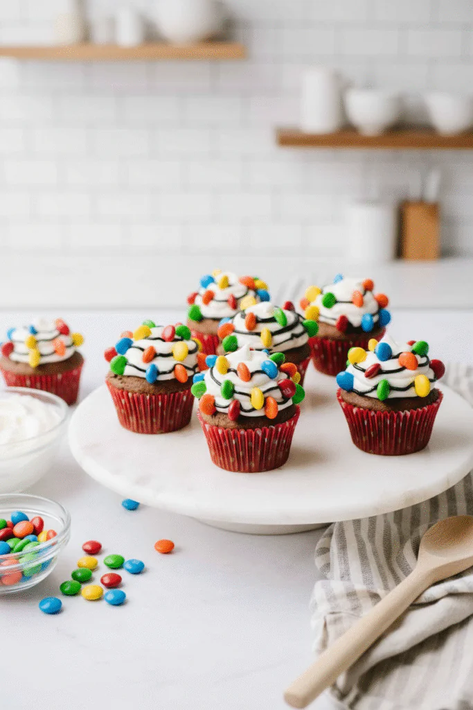 Lichterketten Cupcakes – Das leuchtende Weihnachts-Rezept mit M&M's rezept
