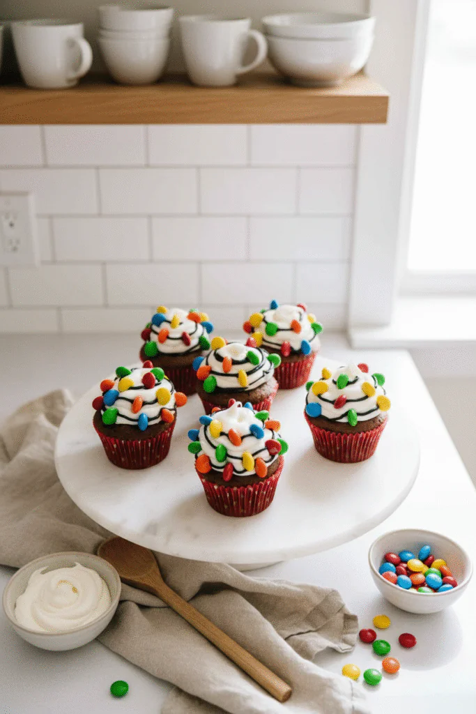 Lichterketten Cupcakes – Das leuchtende Weihnachts-Rezept mit M&M's rezept