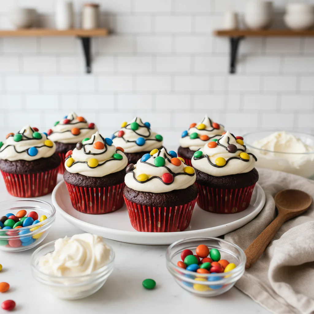 Lichterketten Cupcakes – Das leuchtende Weihnachts-Rezept mit M&M's rezept