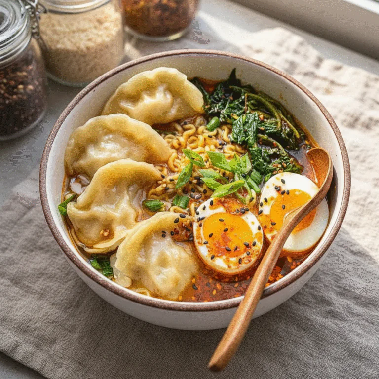 Ramen Bowl mit Dumplings Rezept Einfach – Herzhaft Lecker in 25 Min