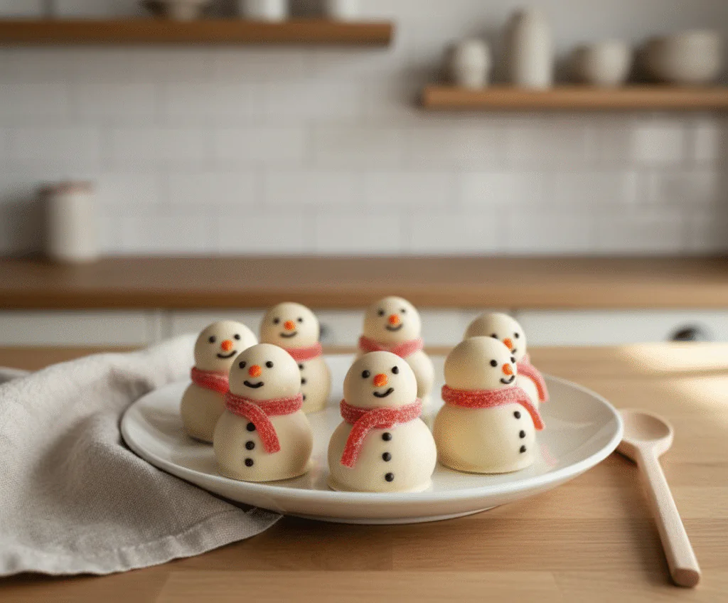 Schneemann Truffles Rezept – Einfach ohne Backen süße Weihnachtsdeko 30 Minuten