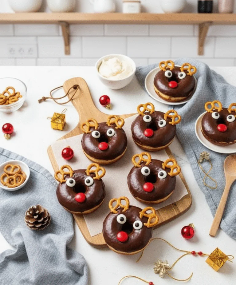 Schokoladen Reh Donuts – Weich, Schokoladig & Perfekt für Weihnachten