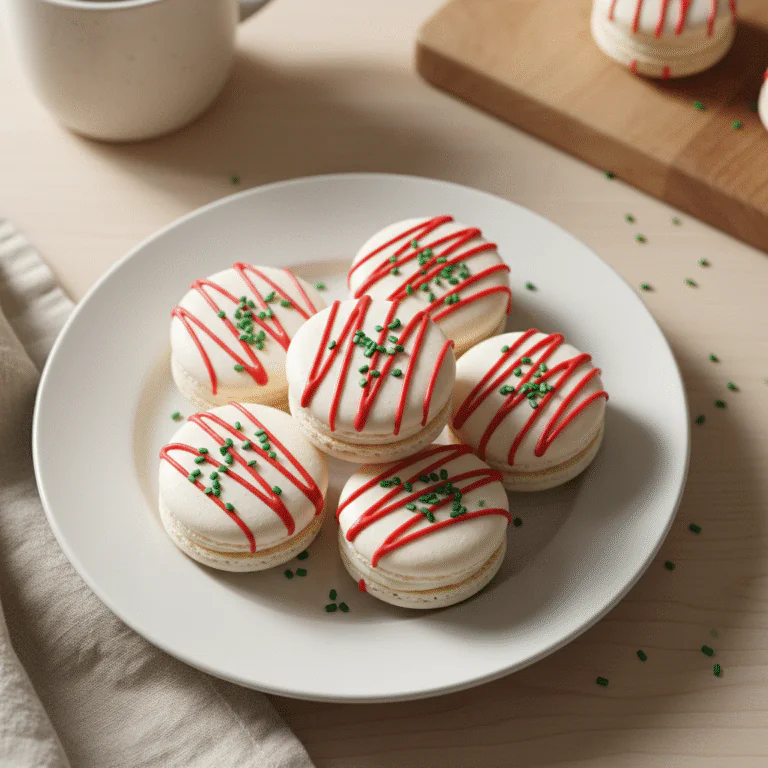 Weihnachtsbaum Macarons Rezept – Festliche Macarons mit Buttercreme-Füllung