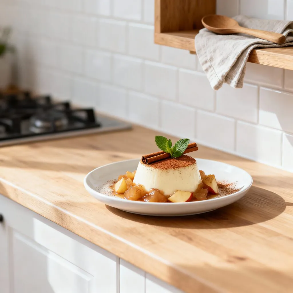 Zimt Panna Cotta mit Bratapfelkompott Rezept