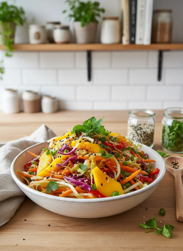 Asiatischer Spitzkohl Mango Salat Rezept – Erfrischend Lecker in 20 Minuten