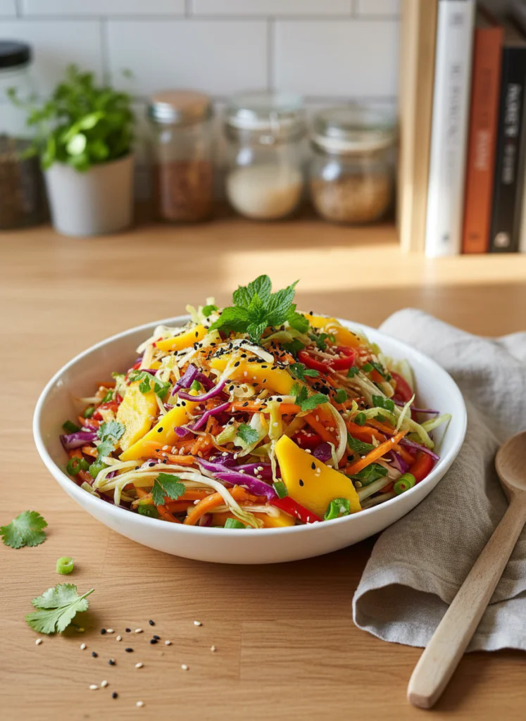 Asiatischer Spitzkohl Mango Salat Rezept – Erfrischend Lecker in 20 Minuten