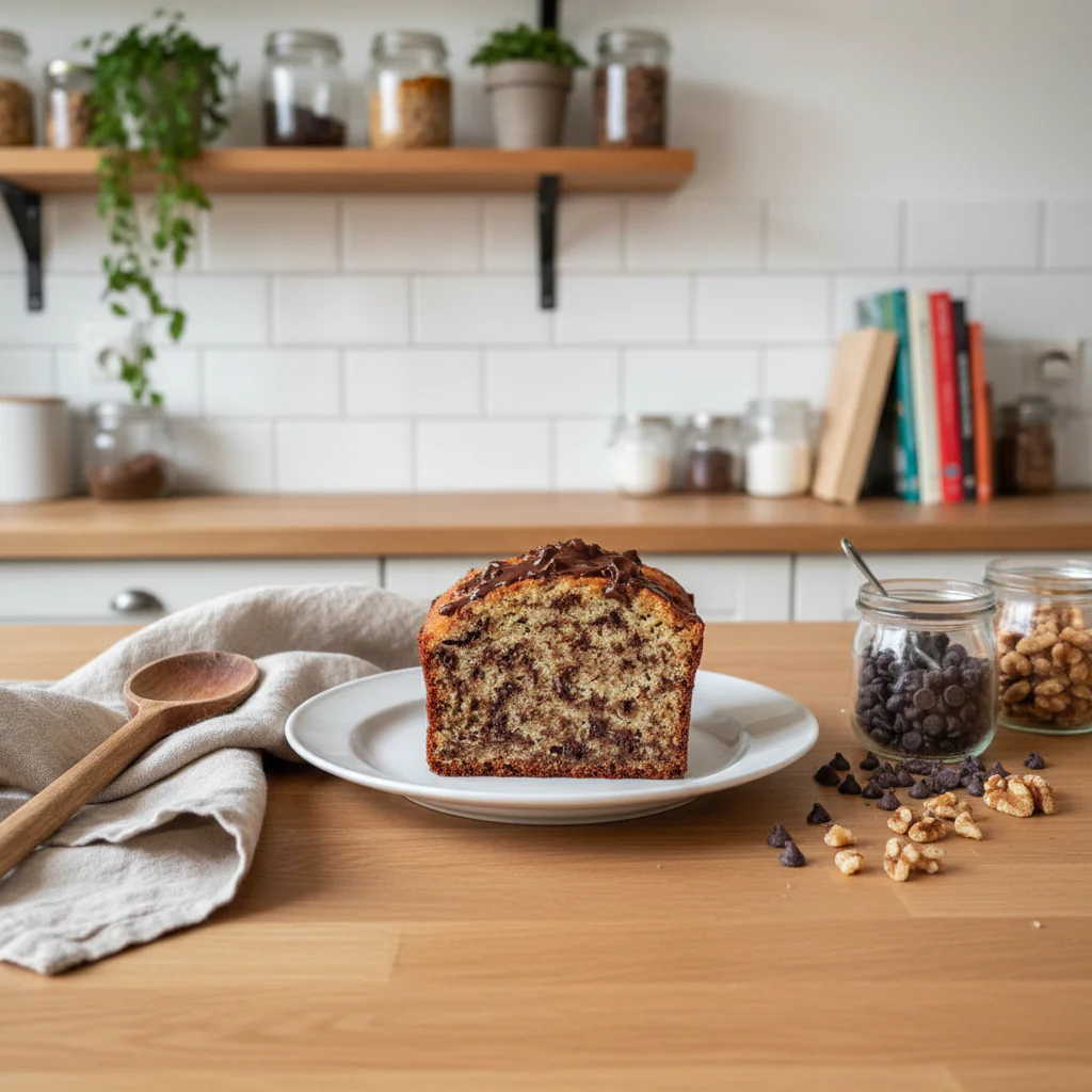 Bananenbrot mit Schokolade Rezept einfach – Saftig, schokoladig in 60 Min