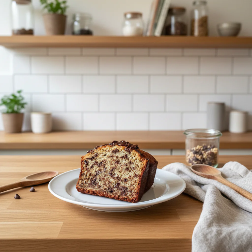 Bananenbrot mit Schokolade Rezept einfach – Saftig, schokoladig in 60 Min