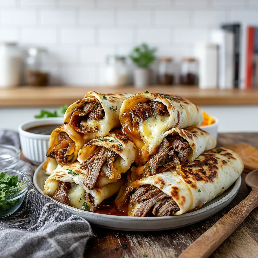 French Dip Tortilla Rollups Rezept – Einfach Knusprig in 20 Min