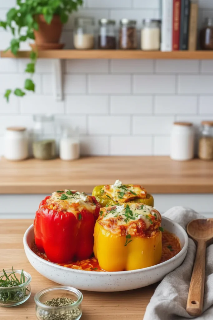 Gefüllte Paprika mit Reis und Feta – Einfach lecker Rezept