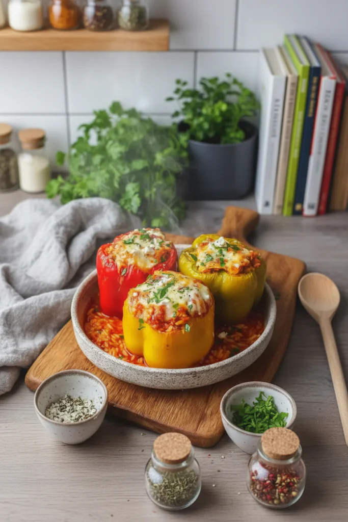 Gefüllte Paprika aus dem Airfryer mit Reis