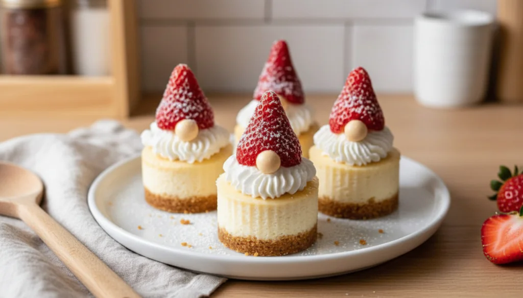 Gnome Mini Cheesecakes Rezept einfach – Niedliche Weihnachtszwerge ohne Backen