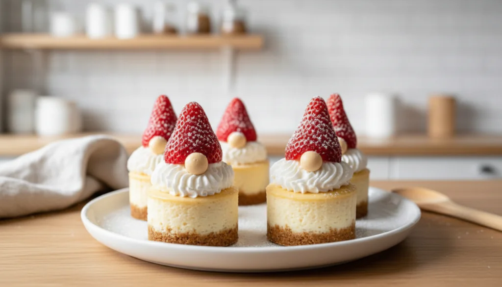 Gnome Mini Cheesecakes Rezept einfach – Niedliche Weihnachtszwerge ohne Backen