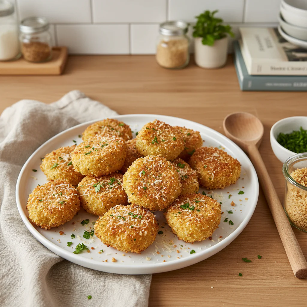 Knusprige Airfryer Knoblauch Parmesan Hähnchenbites Rezept – Lecker in 22 Minuten