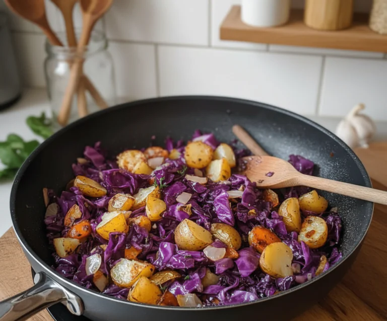 Rotkohl Pfanne mit Kartoffeln Rezept – Einfach & Herzhaft in 30 Min