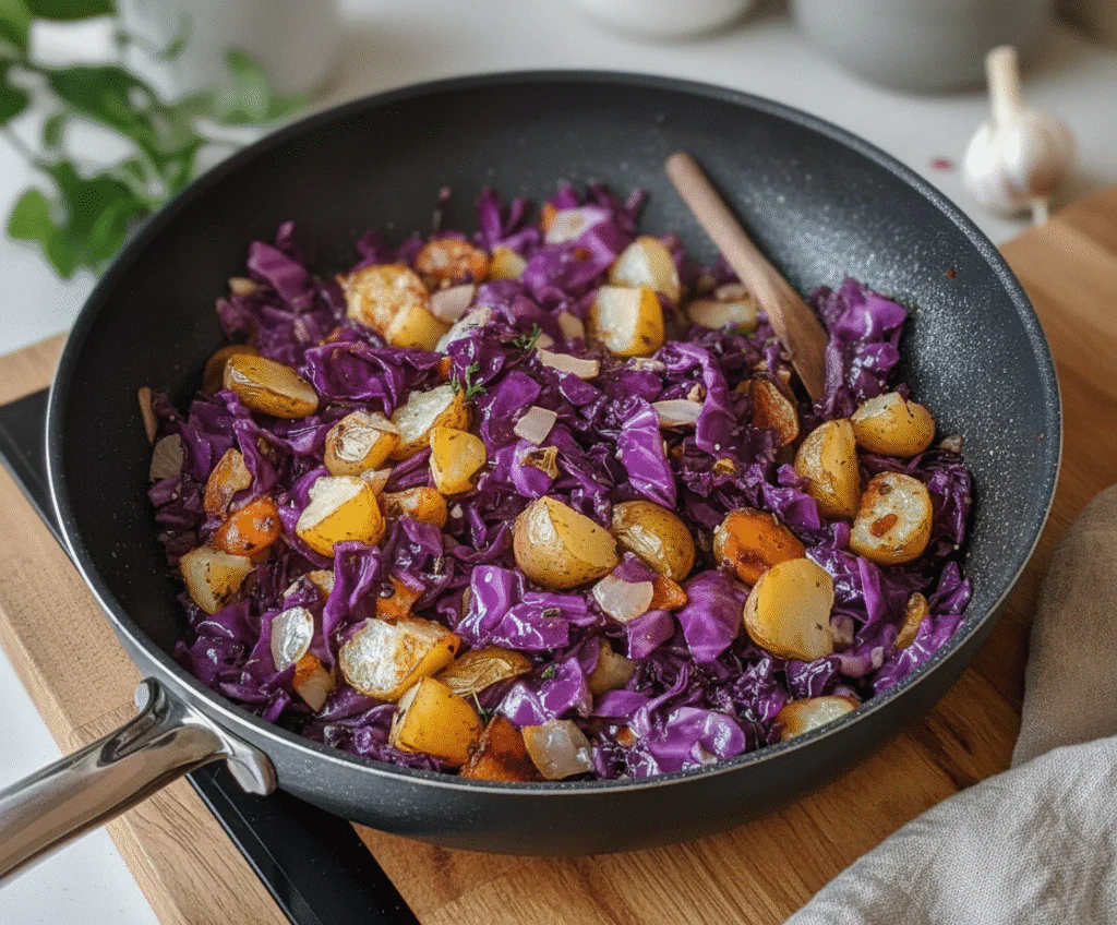 Rotkohl Pfanne mit Kartoffeln Rezept Einfach – Schnell & Herzhaft 30 Minuten