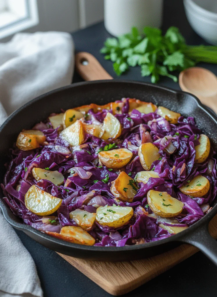 Rotkohl-Pfanne mit Kartoffeln Rezept Einfach – Schnelles Herbstgericht 45 Min