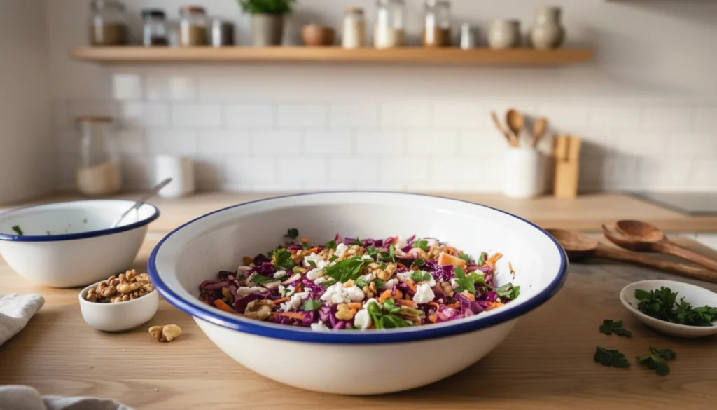 Rotkohlsalat mit Feta und Walnüssen Rezept – Knackig Frisch