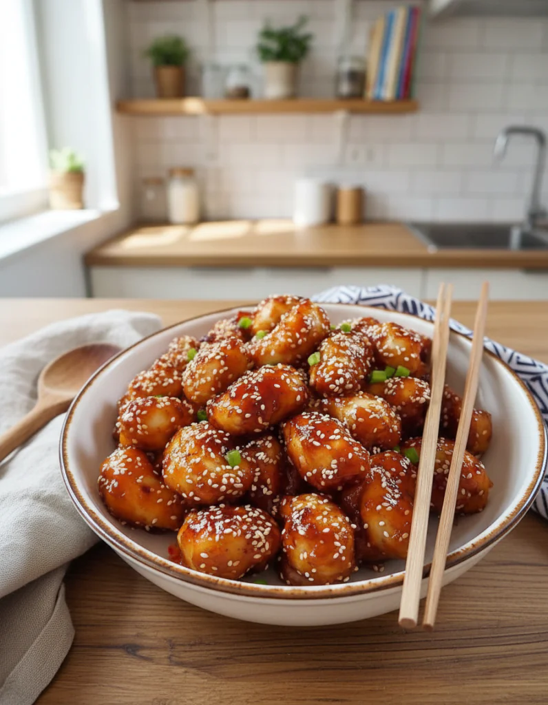 Sesam Hühnchen einfaches Rezept für Abendessen