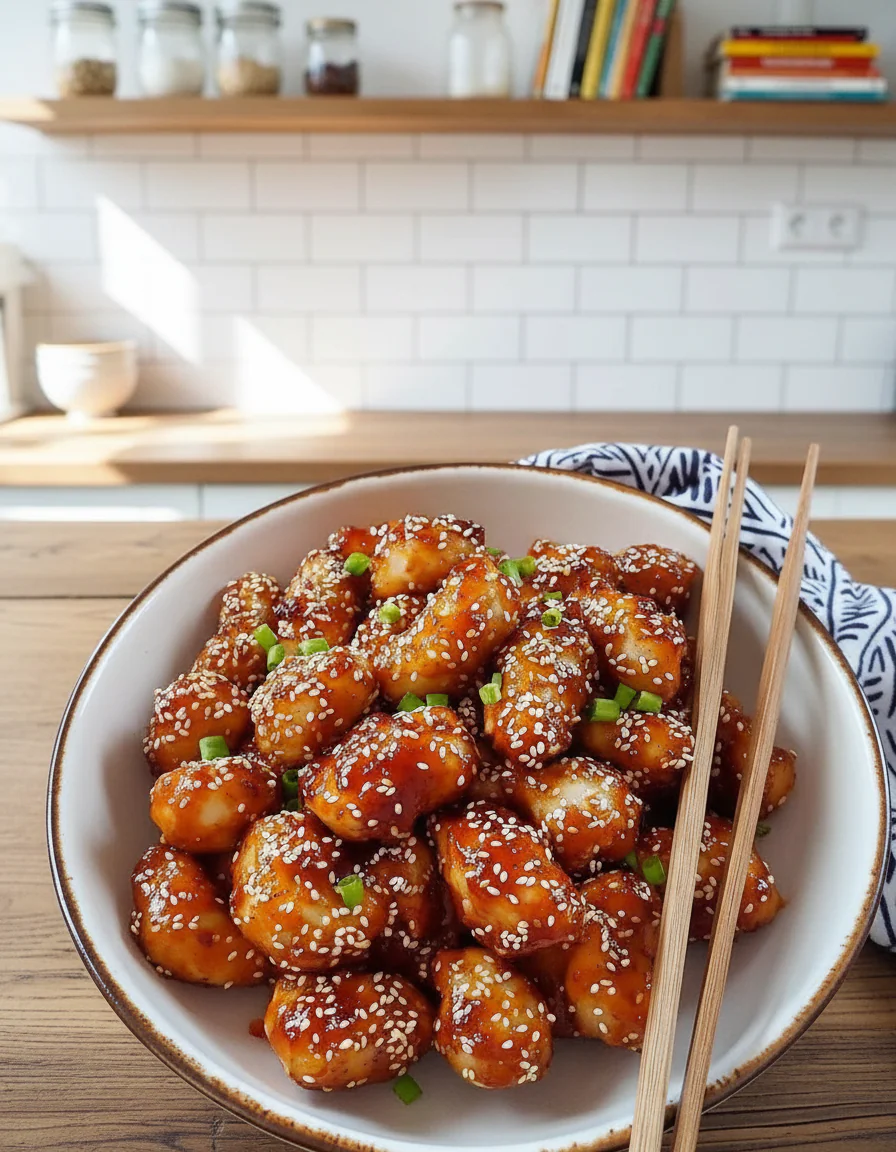 Sesam Hühnchen einfaches Rezept für Abendessen