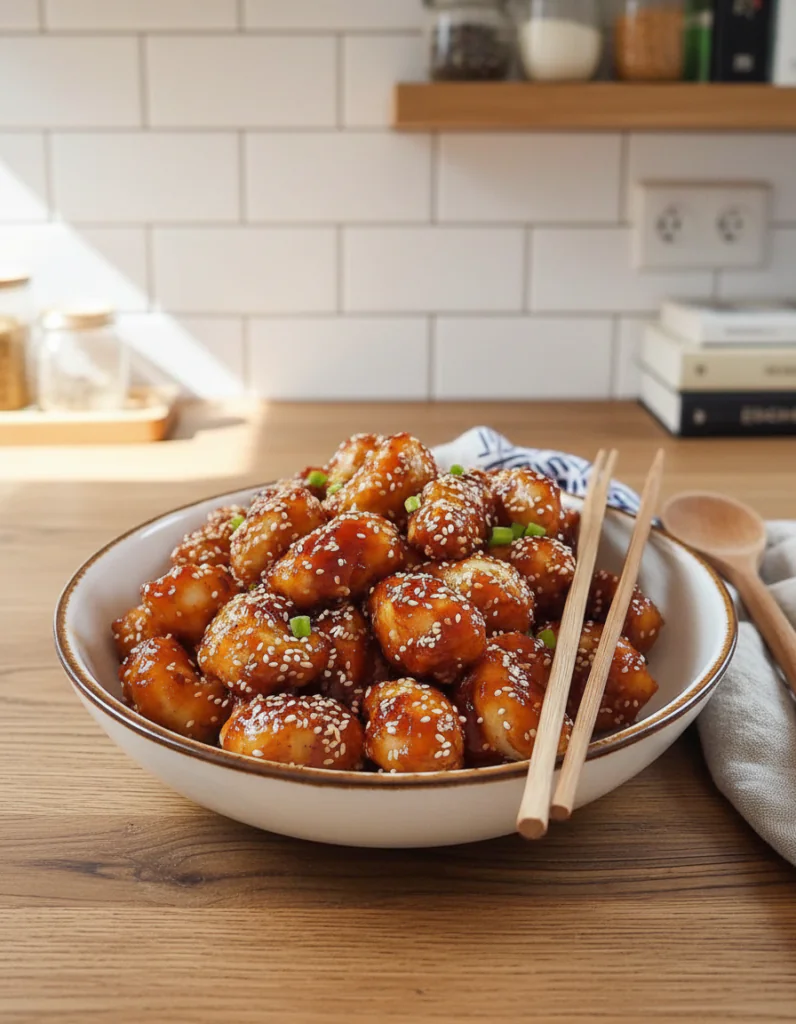 Sesam Hühnchen einfaches Rezept für Abendessen