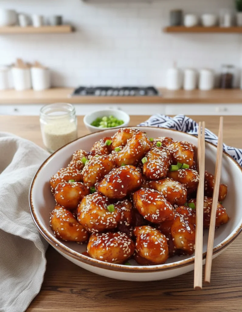 Sesam Hühnchen einfaches Rezept für Abendessen