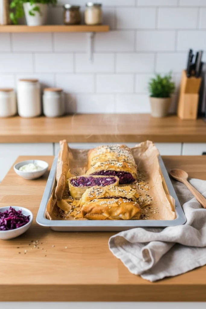 Vegetarischer Rotkohlstrudel Rezept – Herzhafter Strudel Einfach Gemacht